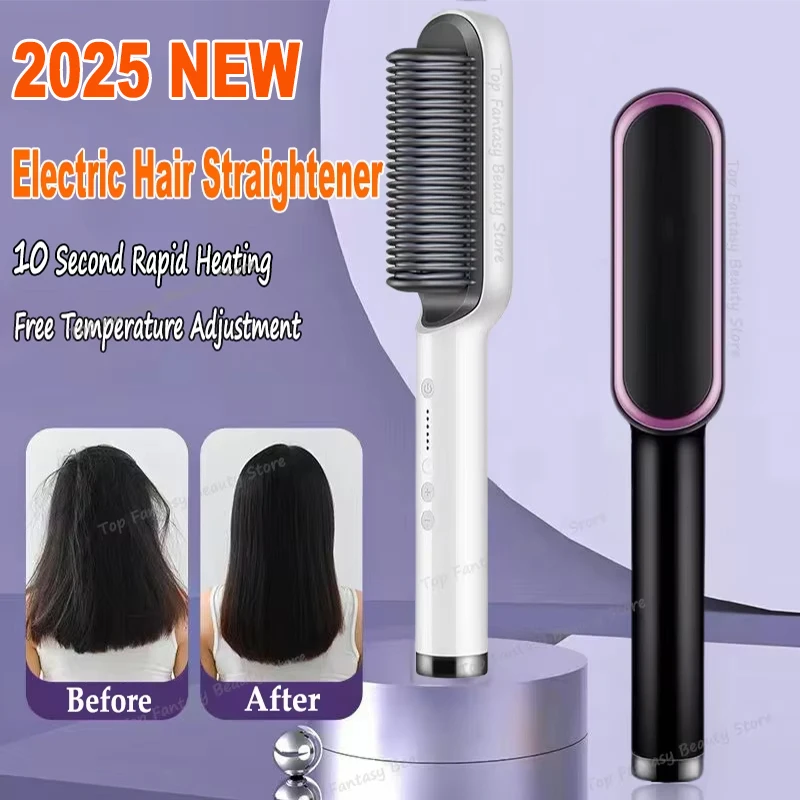 Hair Straightener Quick Heated Electric Hot Comb Professional Negative lon Hair Care Hairstyle Brush