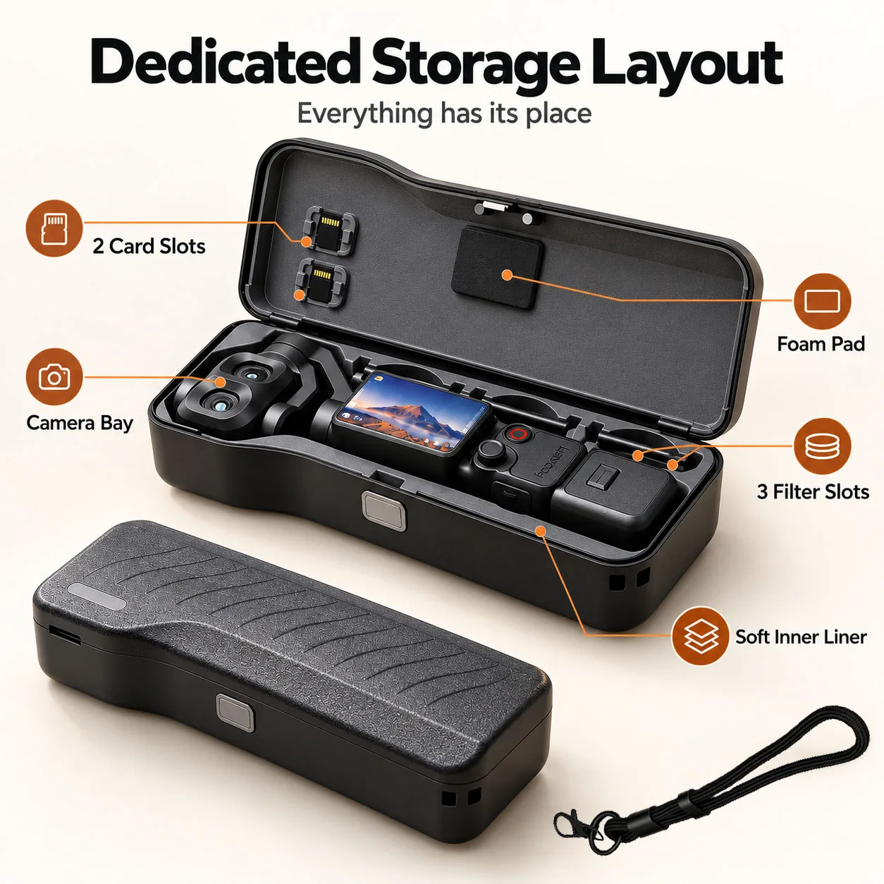 SOARSHOT Hard Carrying Case for DJI Osmo Pocket - Protective Storage Box with Filter and SD Card Slots