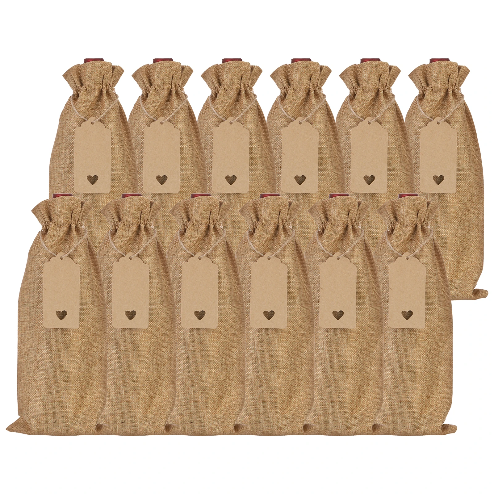 12pcs Burlap Wine Bags with Drawstrings, Reusable Gift Bag Pouches with Tags, Durable W... - SKU BWBD1902 - UGI Packaging