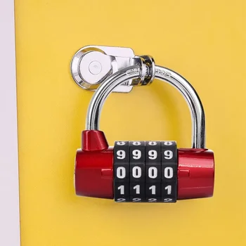 4-digit Combination Password Lock Metal Gym Dormitory Locker Door Lock Drawer Toolbox Door Anti-theft Password Lock Padlock 1