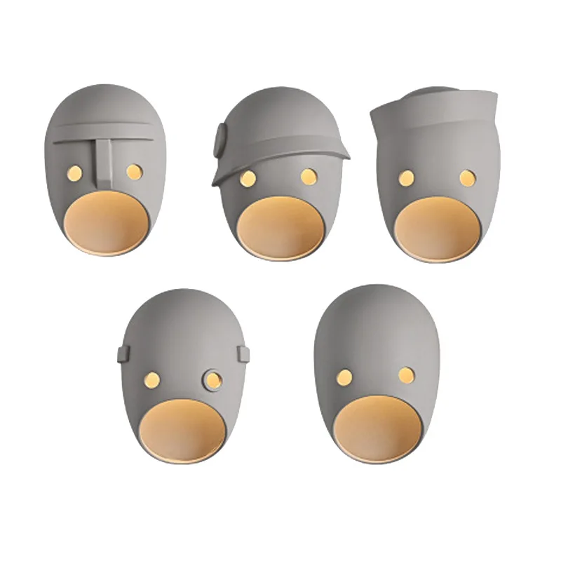 

Nordic Led Sconce Resin Moooi Mask Lamp Home Decor Living Room Wall Cartoon Bedroom Lamps Stair Lights