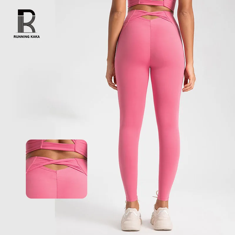 RUNNING KAKA Women's Spring and Summer Work Out Cross Belt High Waist Lifting Hip Pants Medium Strength Gym Yoga Fitness Pants medium dotted journal notebook stitched hardcover a5 writing journal white pages lay flat notebook for work or school office