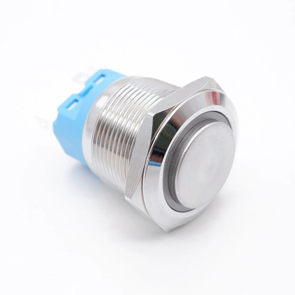 Drukknop (aan/uit) metaal IP65 waterdicht rond 16mm groen