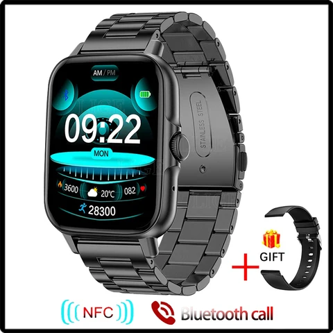 2022 New NFC Smart Watch Men Women 1.69 Inch HD Heart Rate Fitness Tracker Bluetooth Call Men Smartwatch For Huawei Xiaomi
