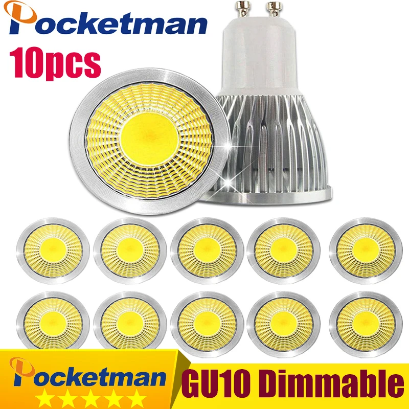 

10PCS/lots Gu10 Dimmable Led Spotlight Bulb 15W 10W 7W Cob Sport Light Lamp Bulb Lamp AC85-265v Lampada z40