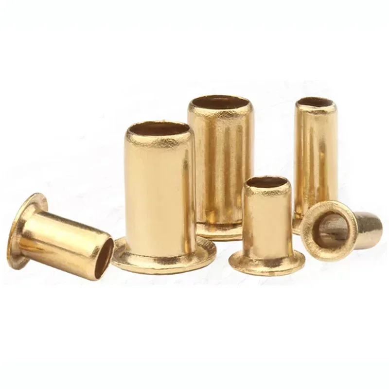 Brass Metal Eyelets Hollow Rivet Nut M1.3 M1.5 M1.7~M6 Copper Hollow Rivet Circuit Board PCB Vias Nails GB876 Tubular Rivets rivets and fasteners rivets and screws