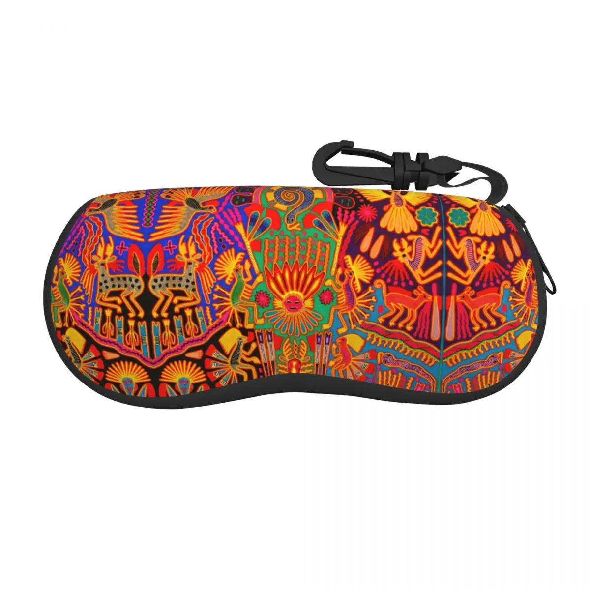 

Mexican Colorful Huichol Eyeglass Glasses Case Women Men Soft Vintage Folk Art Sunglasses Protective Box