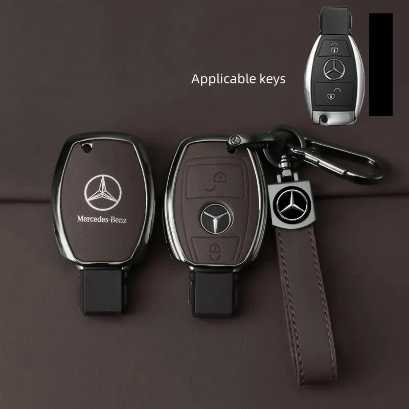 메르세데스 벤츠 A B C E G 클래스 C200 C300 E350 W205 E260L GLK A45 AMG BGA 액세서리용 합금 스타일 자동차 키 케이스 커버 쉘