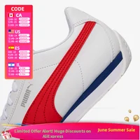 PUMA Turin 3 Chaussures décontractées unisexes à tige basse avec semelle extérieure amortissante et rebondissante, blanc et rouge 383037-08 1
