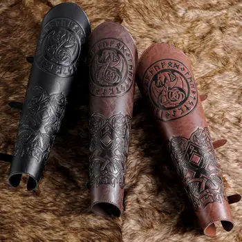 1 Pair Footwear Medieval Embossed Riding Boot Covers Adjustable Leg Armor Viking Fantasy Cosplay Larp Historical Reenactment