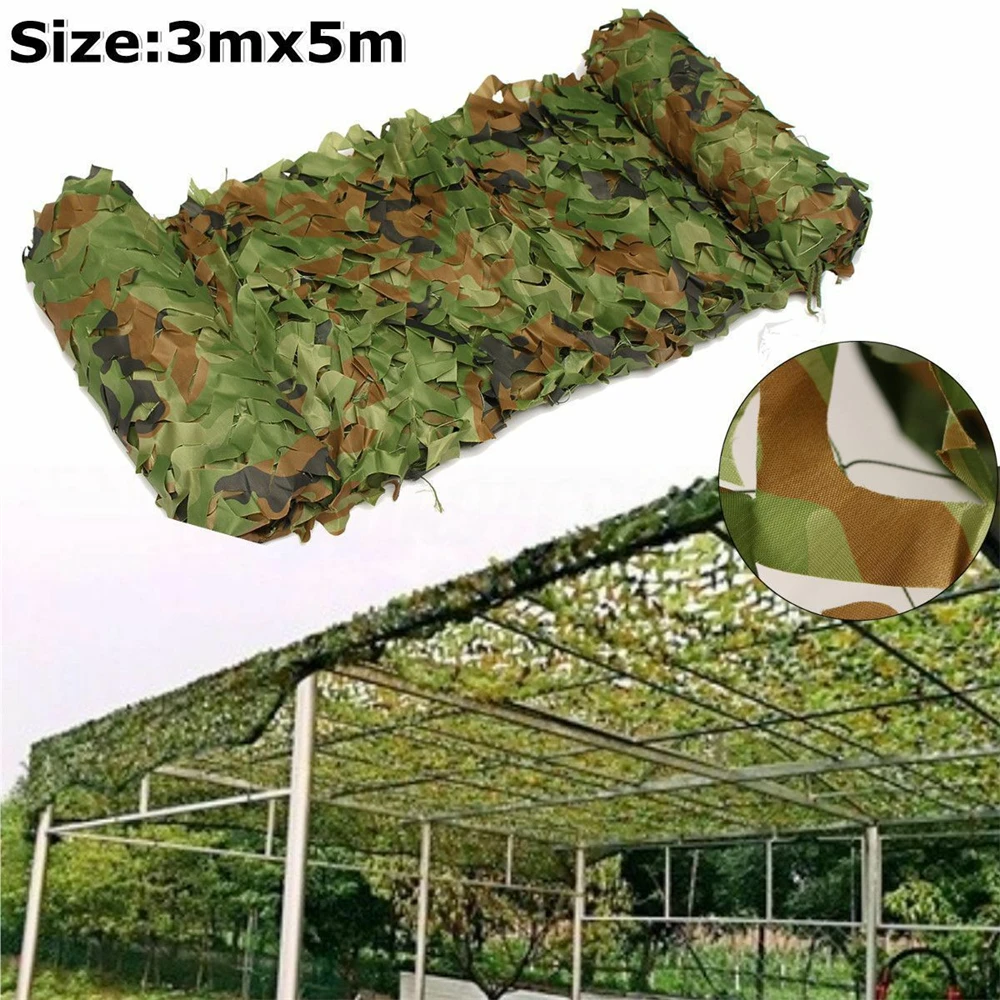 

3x3m /3x4m/3x5m Hunting Military Camouflage Nets Woodland Army training Camo netting Car Covers Tent Shade Camping Sun Shelter