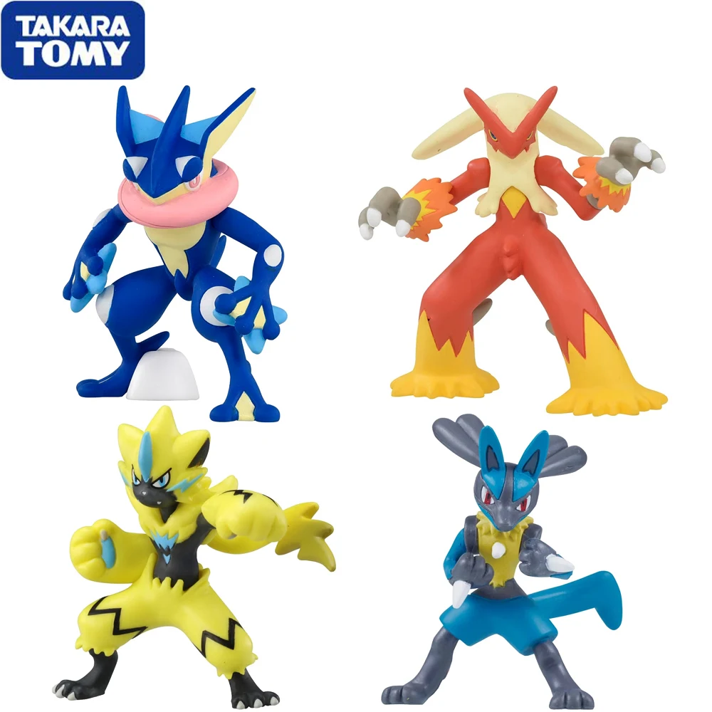 Rifornito Originale Takara Tomy Pokemon Monster Collection Blaziken Greninja Zeraora Lucario 5Cm Figura Da Collezione Modello Giocattoli
