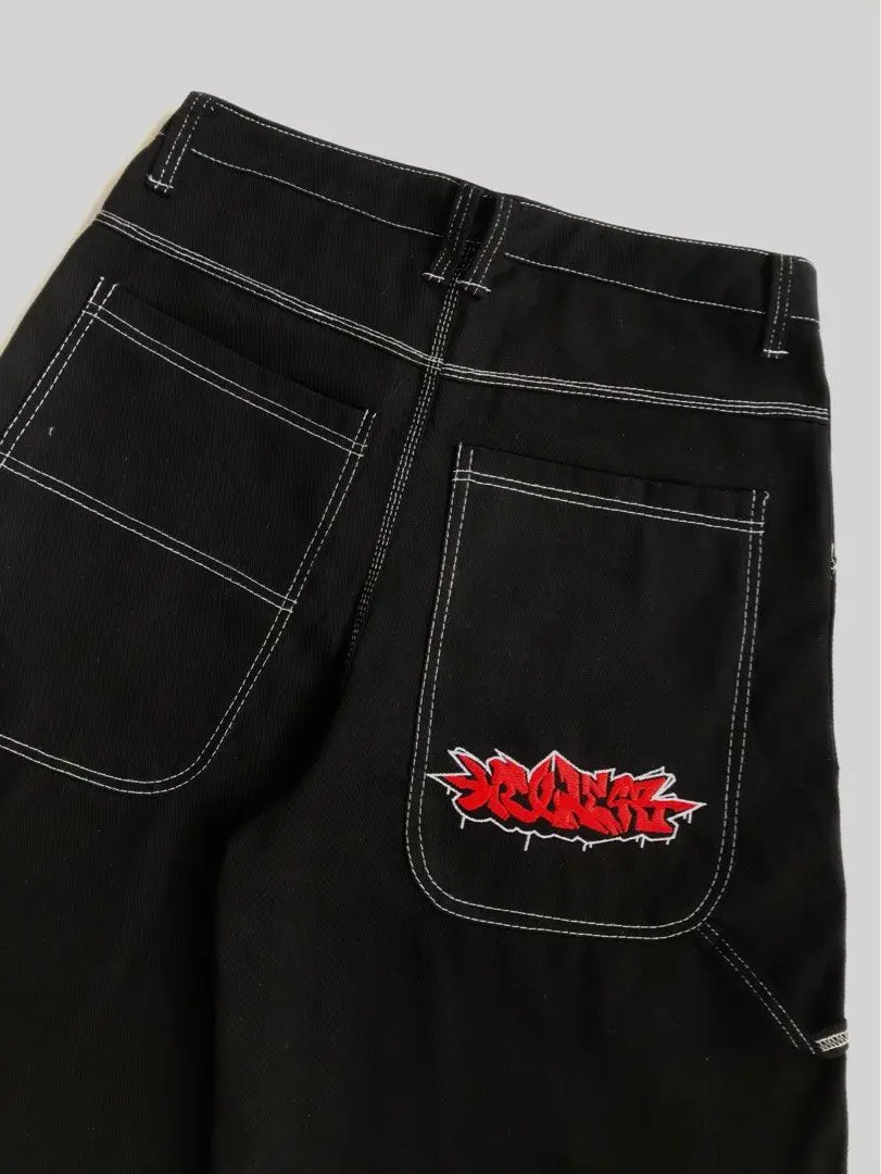 Y2K Shorts Pants Harajuku Hip Hop Letter Embroidery Retro Black Baggy Jeans Denim Gym Shorts Men Women Gothic Basketball