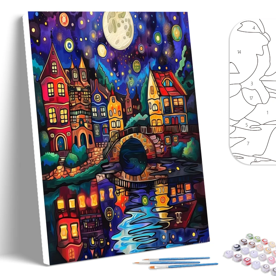 SDOYUNO-Painting-By-Numbers-Abstract-Landscape-Simple-Coloring-For ...