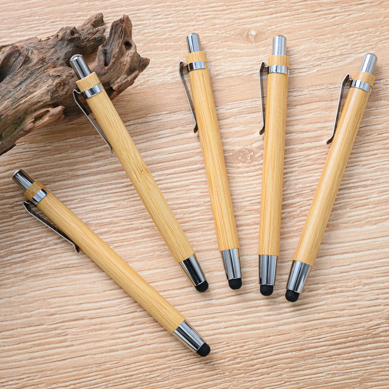 10-100Pcs Bamboo Multifunctional Touch Pen Personalized Ballpoint Pens Office Supplies Business Baptist Gift ballpoint pen
