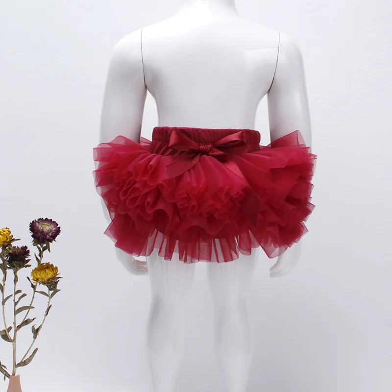 사진 촬영 투투 드레스  소녀 6 레이어 부드러운 얇은 명주 그물 푹신한 스커트  사진 촬영 생일 파티 복장 (0-12개월)