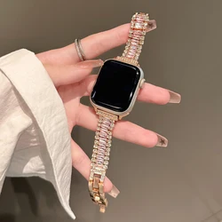 Luxury Diamond Metal Strap for Women - Elegant Watch Bracelet (Rose Gold)