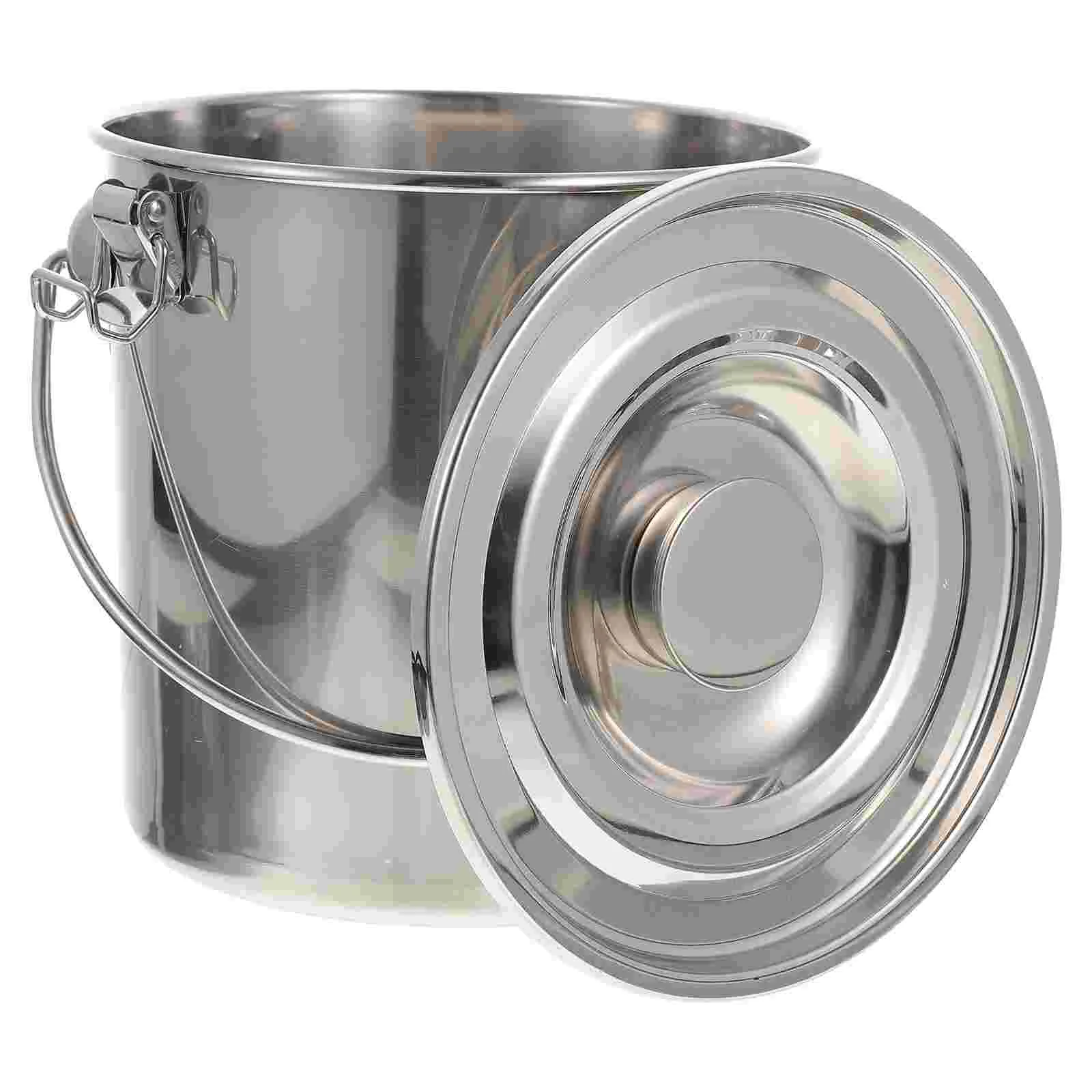 

Milk Can Stainless Steel Milk Bucket Wine Pail Bucket Milk Can Tote Jug Food Storage Jars Sealing Cans Kitchen Canisters