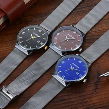 

New MODIYA Double Layer Steel Band Watch Men Fashion Waterproof Calendar Quartz Watch Men's Watch