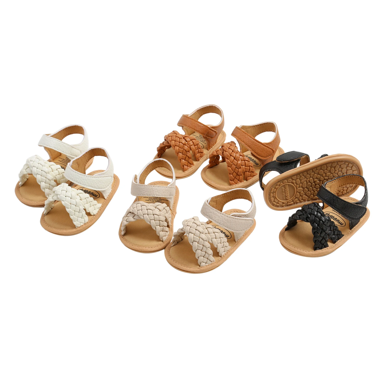 FOCUSNORM 4 Colors Infant Baby Boys Girls Sandals Shoes Solid Summer Soft Sole Open-toed Walking Shoes for Toddler 1