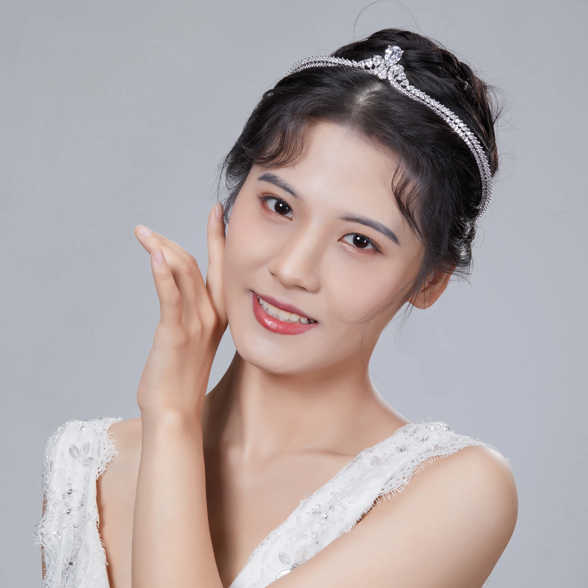 HAIKE 여성용 하이 퀄리티 지르콘 쥬얼리, 특별한 웨딩 연회 파티, 웨딩 원피스, 머리 장식, 왕관, 고급