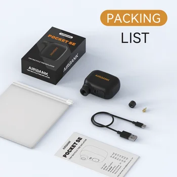 AIRBANK Pocket SE Mini Portable Electric Pump For Bicycle Cordless Tire Presta Schrader Valve Bike Accessories Fast Charging 2