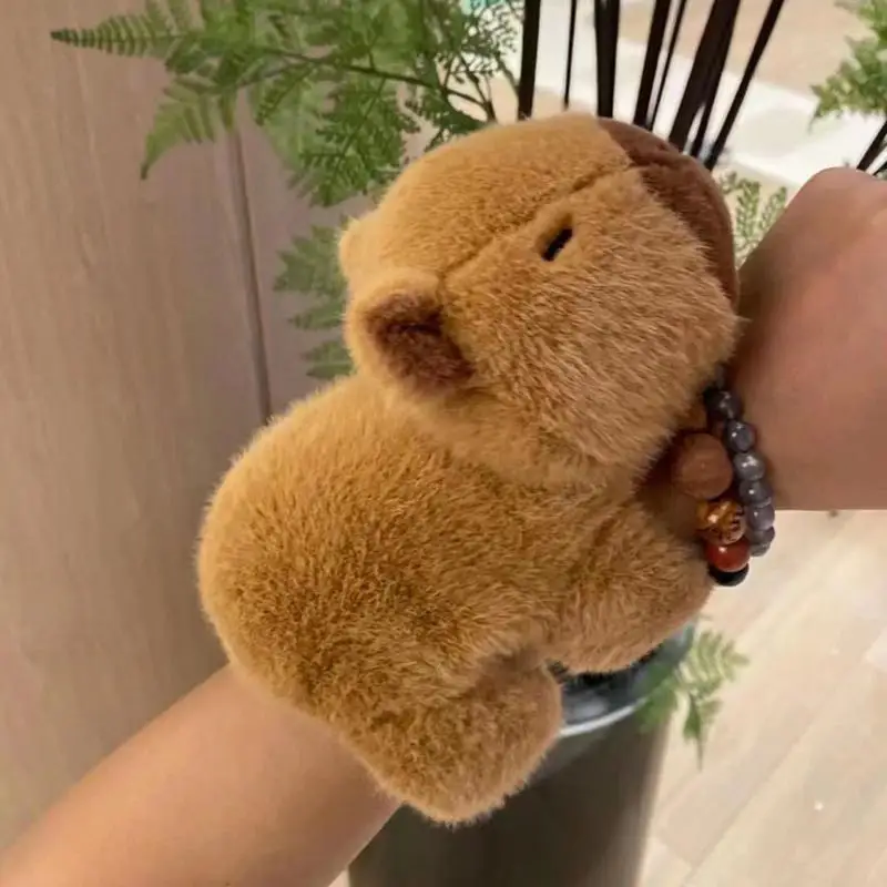 

Stuffed Animal Slap Bracelets Slap Bracelets Party Favors Snap Wrist Bands Capybara Plushie For Christmas Exchanging Gifts