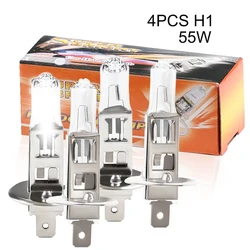4pcs H1 Halogen Bulb Yellow 12V 55W 4500K Clear Glass Car HeadLight Auto Light Halogen Fog Lamp  Car Lamps Car Accsesories