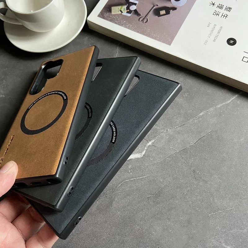 Premium Magnetic Leather Shockproof Phone Case
