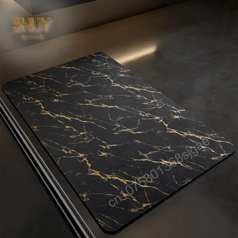 

Luxury Figure Print Bathroom Kitchen Carpet Entrance Anti-slip Flannel Doormat for Bath Living Room Floor Mats Bed Rug Foot Mat