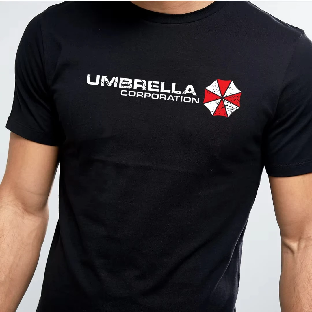 2025 men and women Resident Evil Umbrella Corporation T - Shirt - Black Iconic Logo & Slogan Printed Perfect for Game Fans