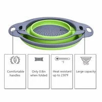 Panier égouttoir pliant en Silicone, 2 pièces, passoire pliable pour fruits et légumes, passoire de cuisine pour aliments, pâtes, ustensiles de cuisine, dispositif de vidange 2
