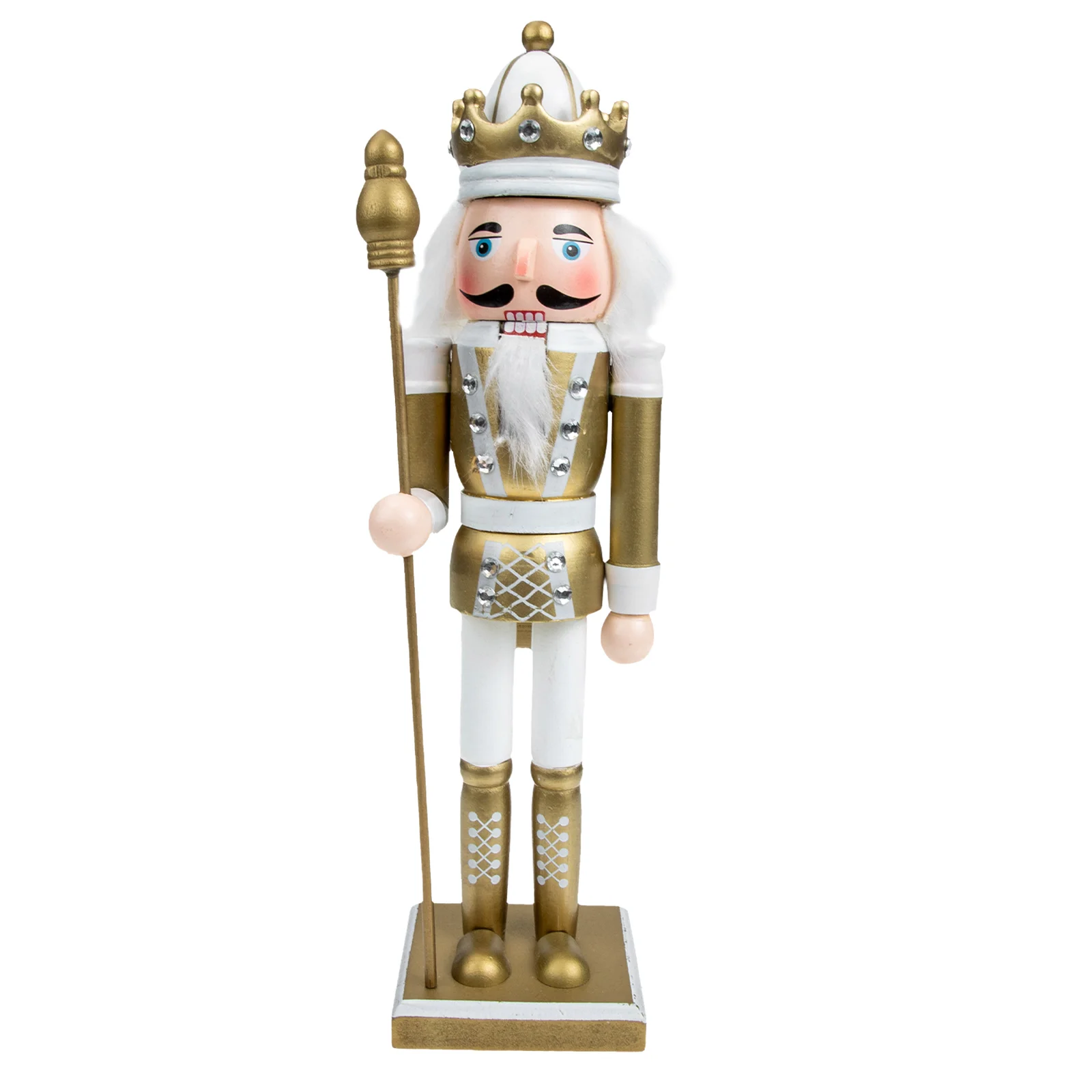 

Christmas Nutcracker Ornament Wooden Figurine Statue 31Cm Soldier Puppet Table Centerpieces Decoration Silver
