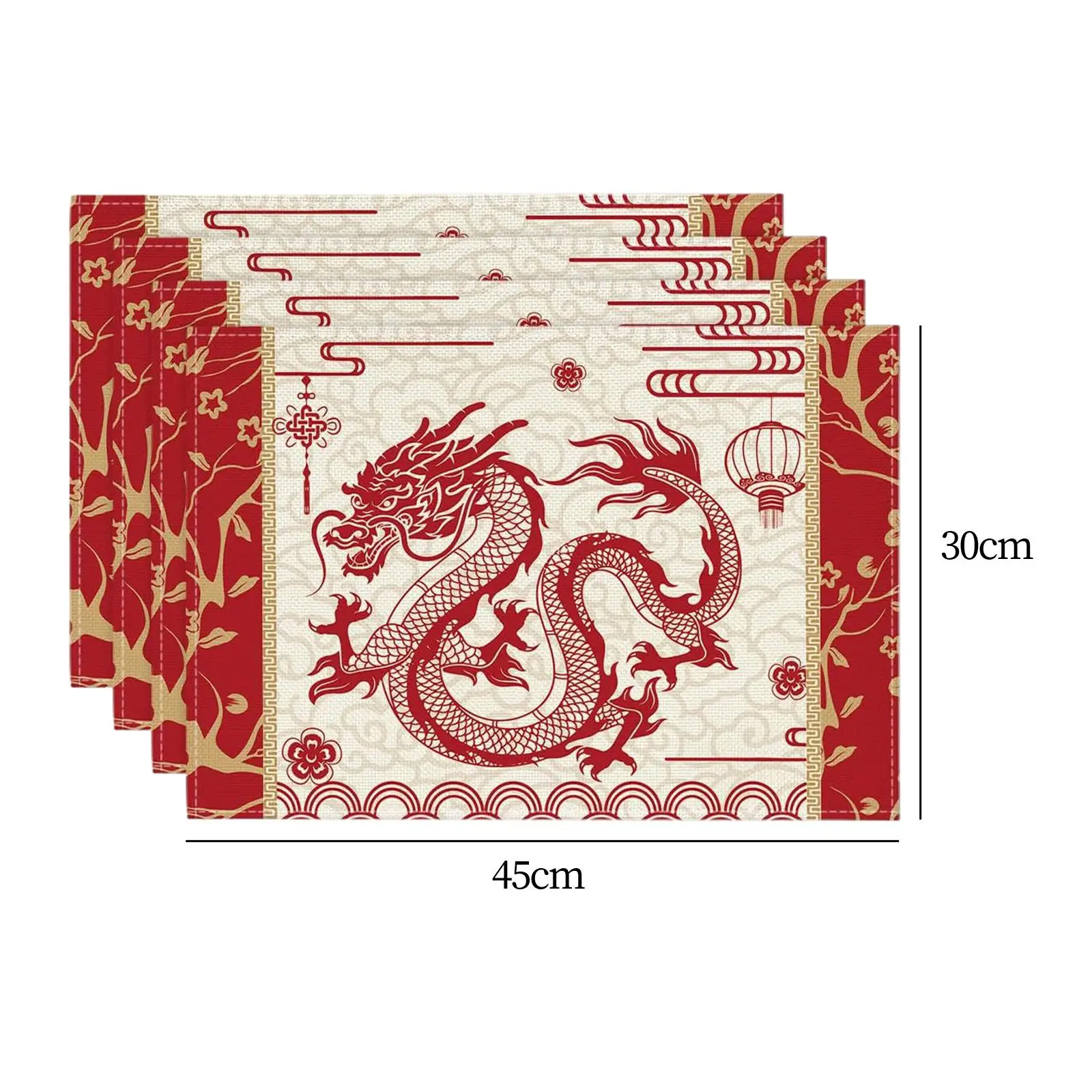 Chinese New Year Placemats Place Mats Set of 4 Happy New Year Table Decoration
