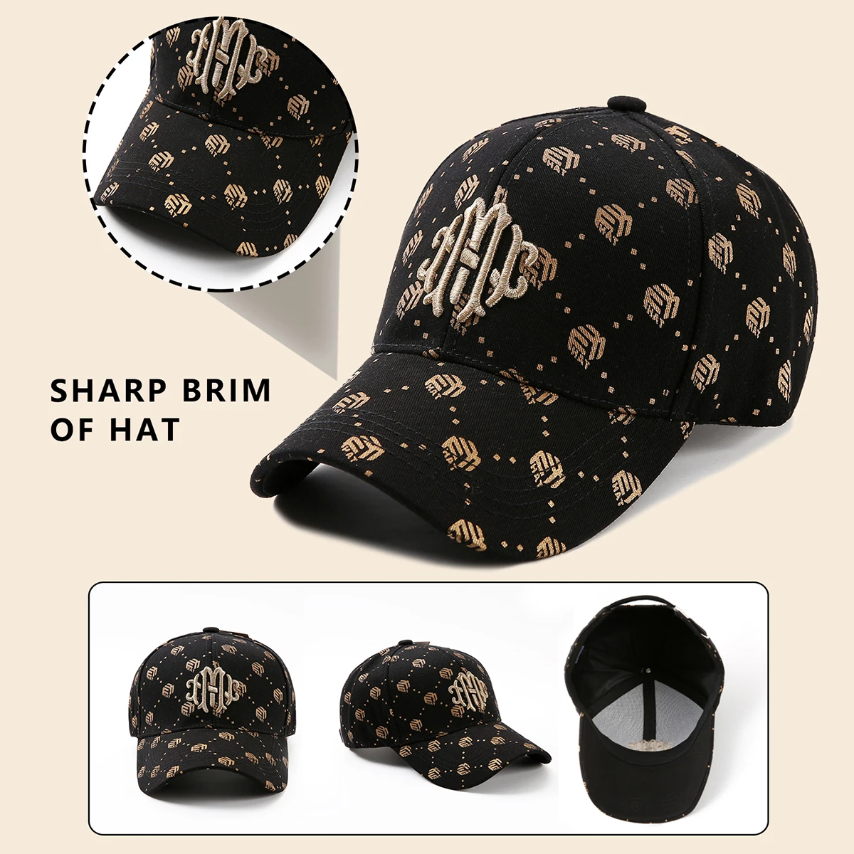 Spring and Summer Baseball Cap for Women 2024 New Versatile Hat Travel Fashion Face-Showing Small Sun Visor Hard Top Peaked Hat Trendy