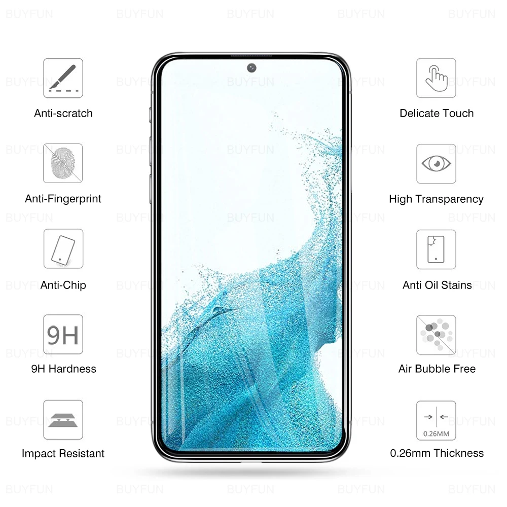 4 szt. Szkło hartowane do Samsung Galaxy S24 S22 S21 S20 FE Plus 5G folia ochronna na ekran Sansung S22 + folia ochronna