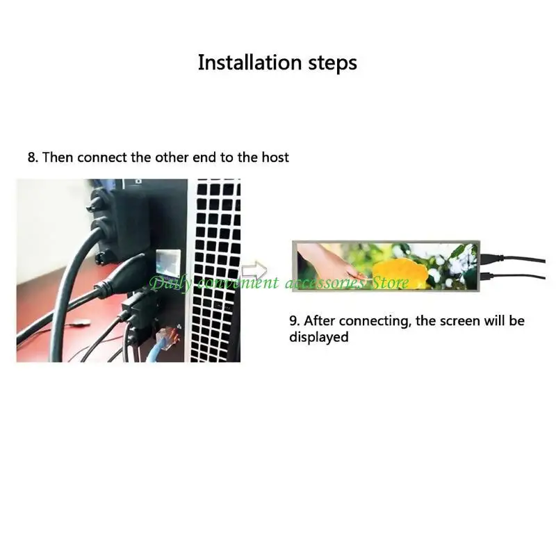 97QB 휴대용 모니터 ABS 유리 소재 스트립 LCD 화면 게임 모니터 화면 휴대용 디스플레이 널리 호환 가능