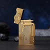 2025 New Classic Sound Brass Lighter Golden Sleeping Mermaid Pattern Retro Kerosene Lighter Fire Man Series Exquisite Men's Gift 1