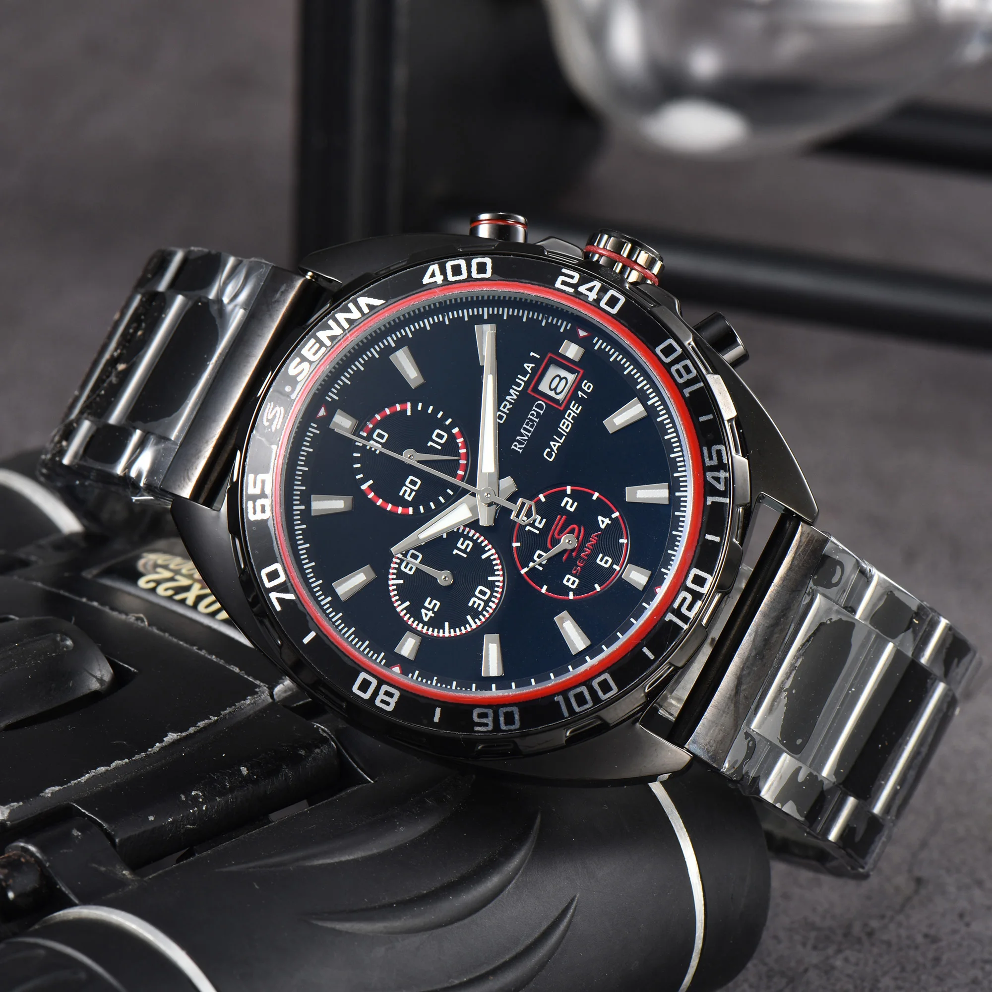 

Original Brand Watches For Men Classic Multifunction Full Stainless Steel Watch Business Chronograph Automatic Date AAA Clocks