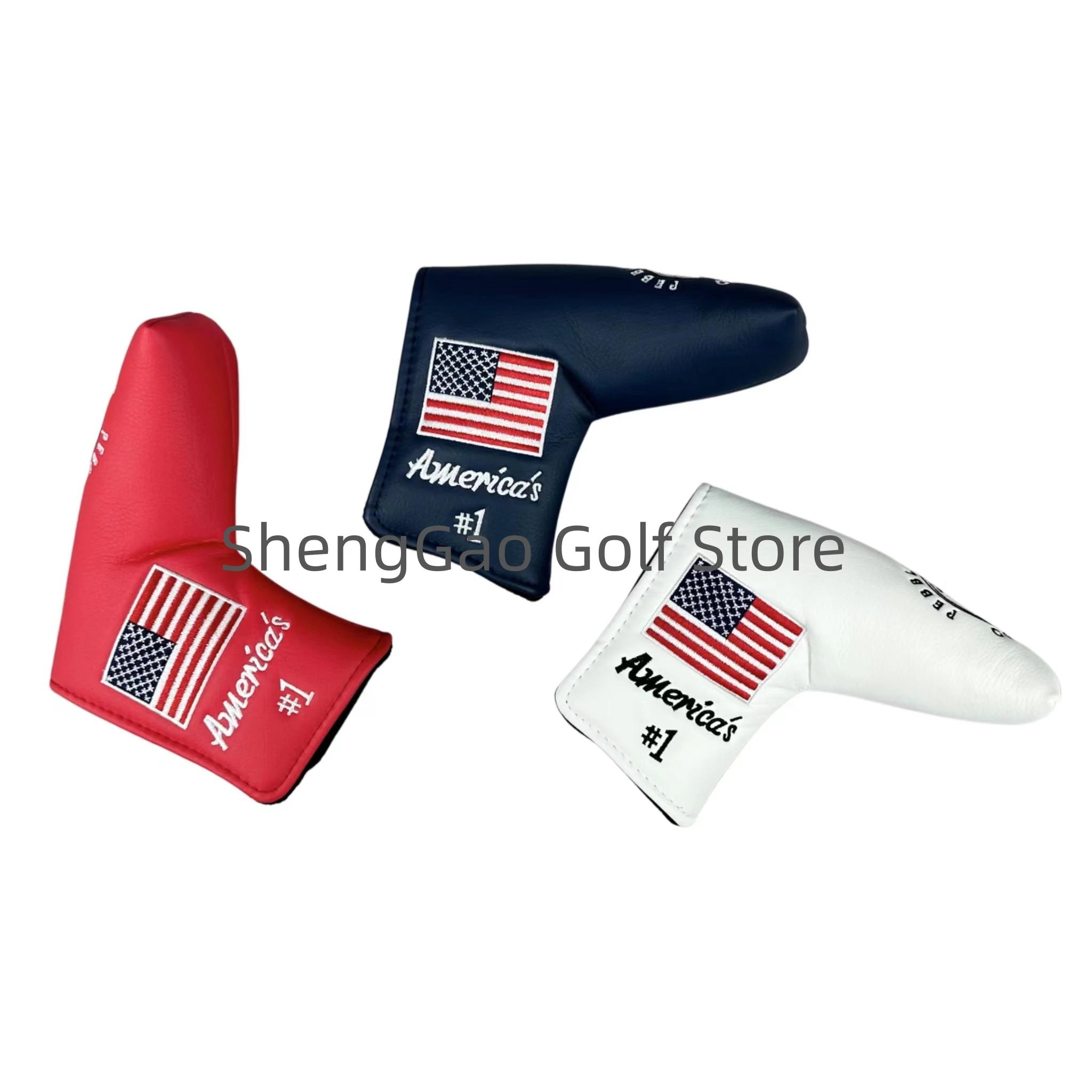1pc Golf Putter Cover PU Leather Closure Pine Pattern Golf Club Cover Blade Putter Cover Protector 2