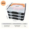 AIRAJ Multifunctional Tool Box 2/3-Piece Set, Detachable And Stackable Electrical Tool Screw With Lid Storage Plastic Box 6