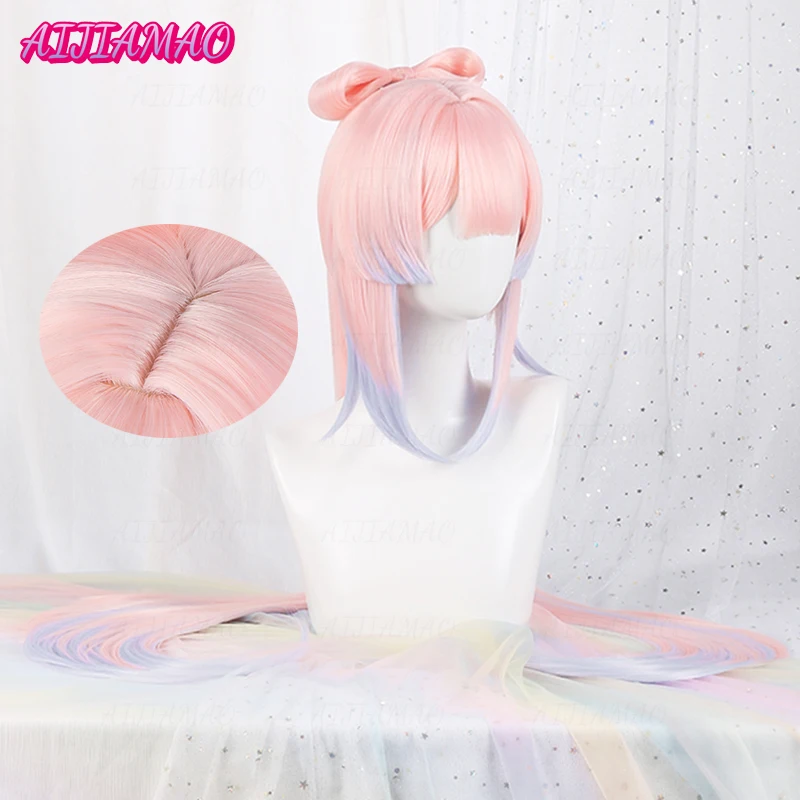 Impact Kokomi Cosplay Wig  Pink Mixed Blue Wig Cosplay Anime Cosplay Wigs Heat Resistant Synthetic Wigs +Wig Cap