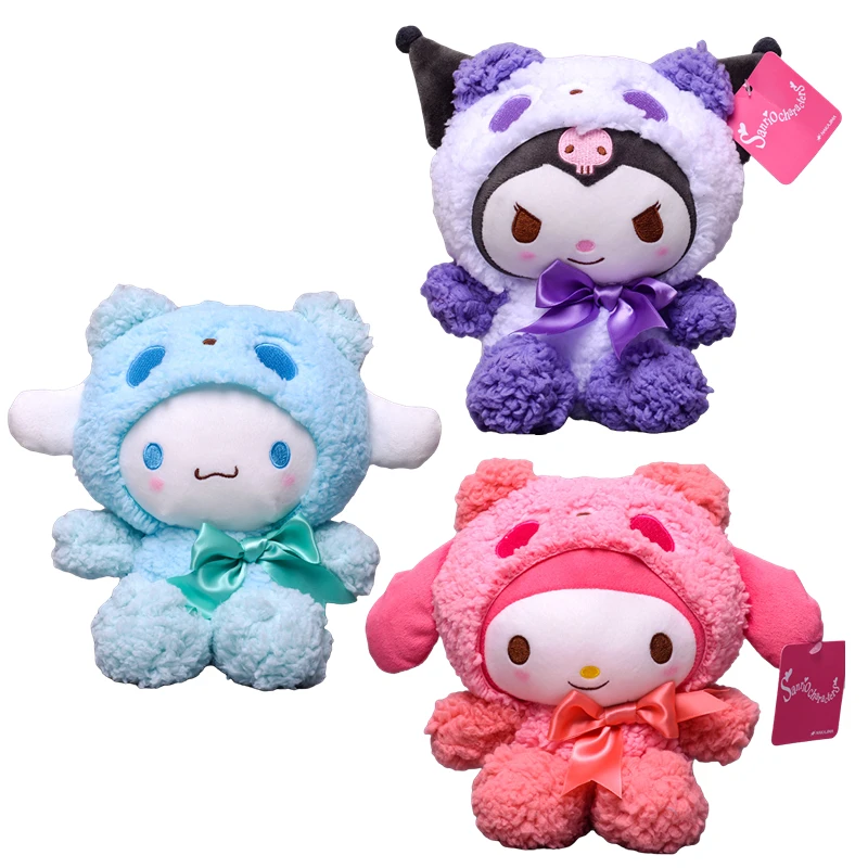 

23 см, аниме Sanrio, плюшевая игрушка, милая Kuromi, Плюшевые аксессуары, домашний декор, мягкие набивные куклы для детей, подарок на день рождения и Рождество