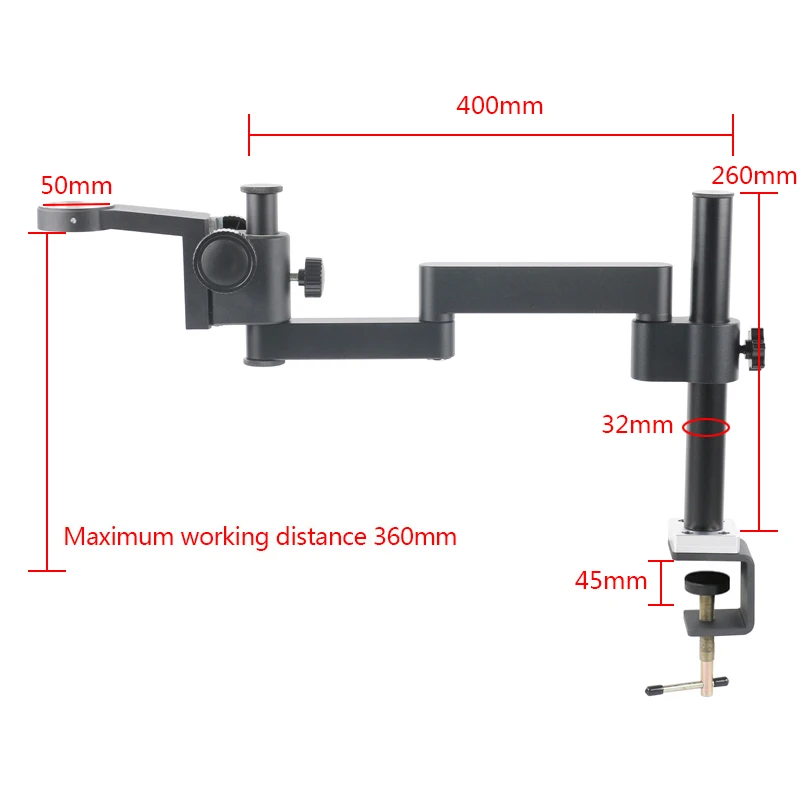 Rotating Folding Arm Microscope Rripod Articulating Clamp Stand 76mm Trinocular Bracket 50mm Zoom C Mount Lens Focus Holder microscope arm stand