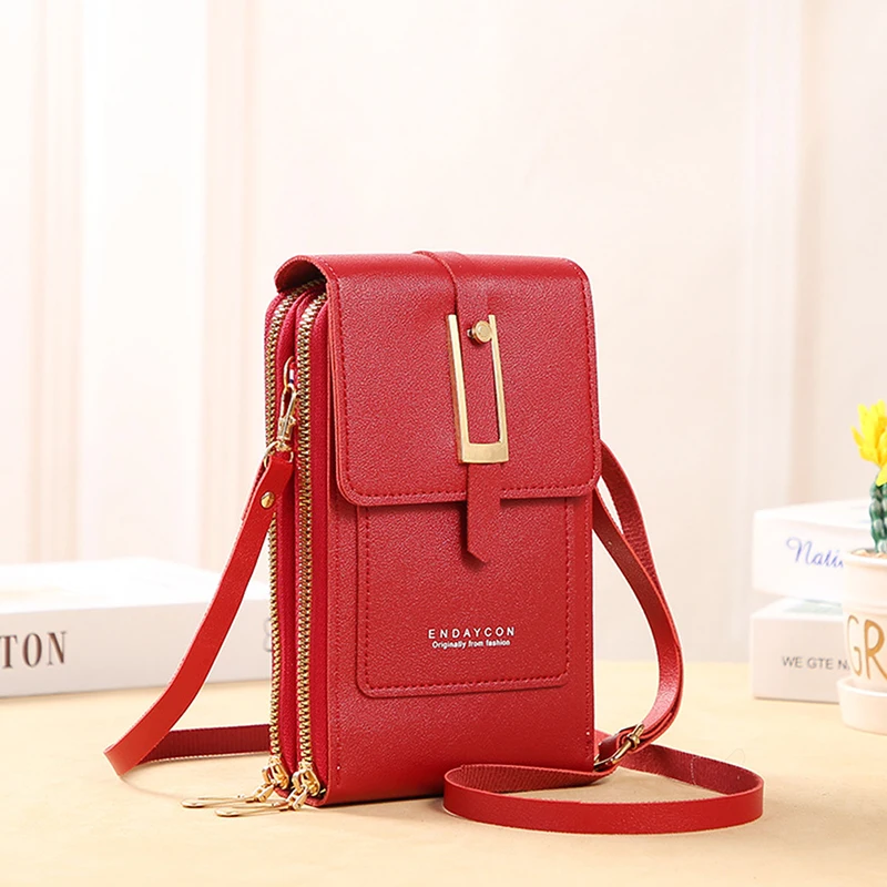 Buy GUSTAVE® Pink Mini Wallet Shoulder Small Crossbody Phone Bag for Women  with Earphone Cable Hole Wallet Clutch Bag for Women at