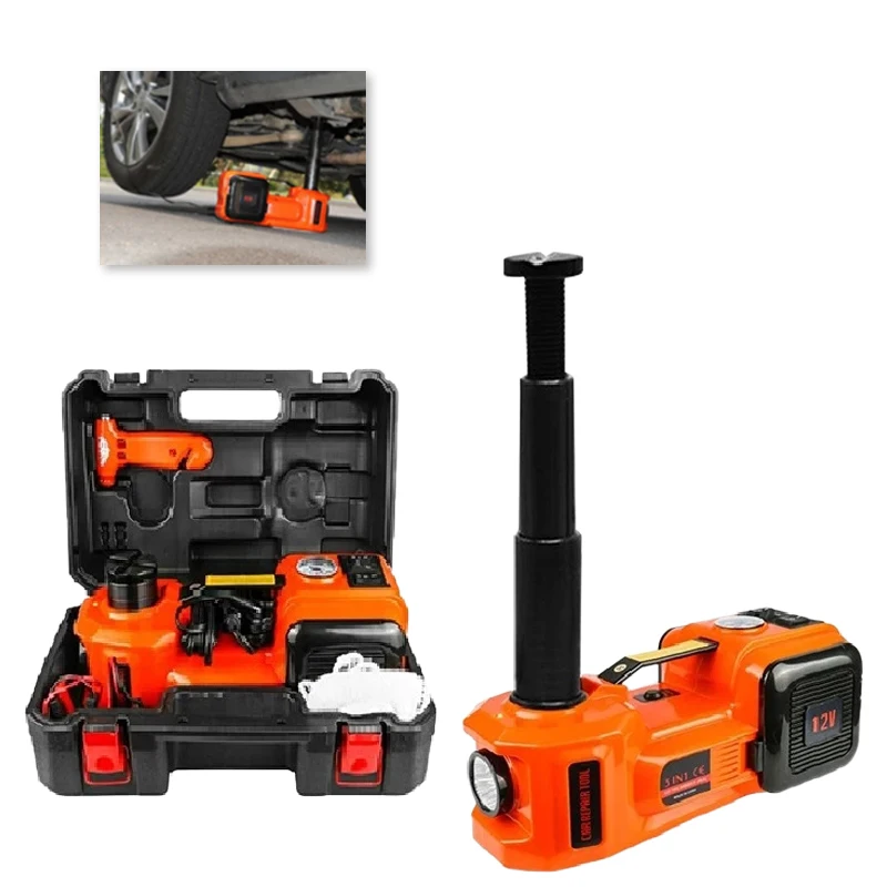 

5T 45cm Car Jack Electric Hydraulic Jack Protable Tire Lifting Car Repair Mechanical Tools Inflator Flashlight Safe Hammer