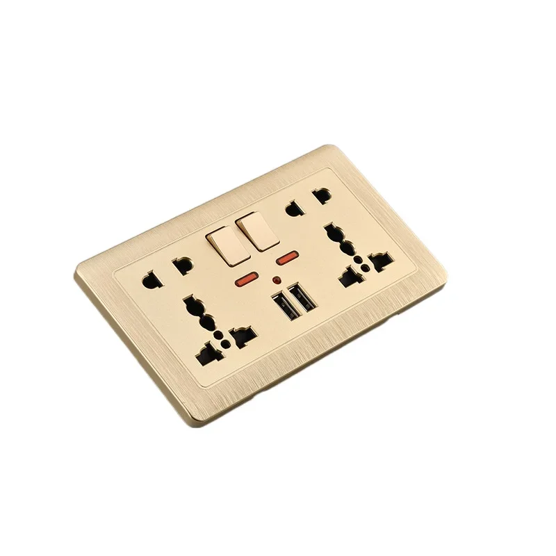 Depoguye 흰색 USB 플러그 벽 소켓, 범용 10홀 전원 소켓, 소켓 및 스위치, USB 충전 AC110V-250V 소켓