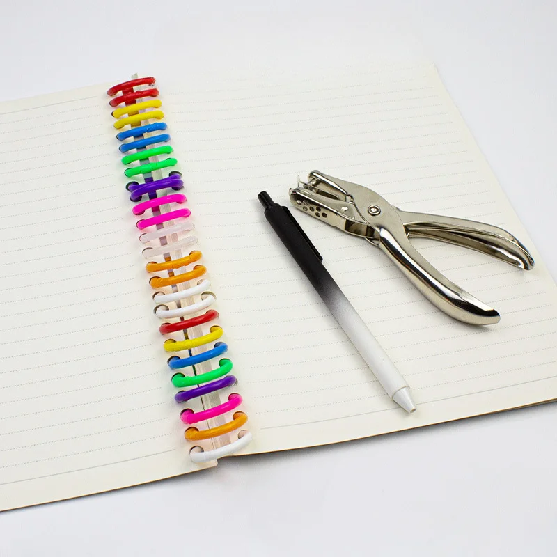 50Pcs Mixed colors 15-40mm Plastic Ring Binder DIY Albums Circle Loose-leaf Book Hoops Opening Office Binding Supplies