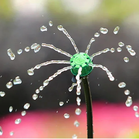 

Fitting Agricultural Watering System 20 Pcs Adjustable Green Dripper Nozzle 8-hole Garden Sprinkler Irrigation