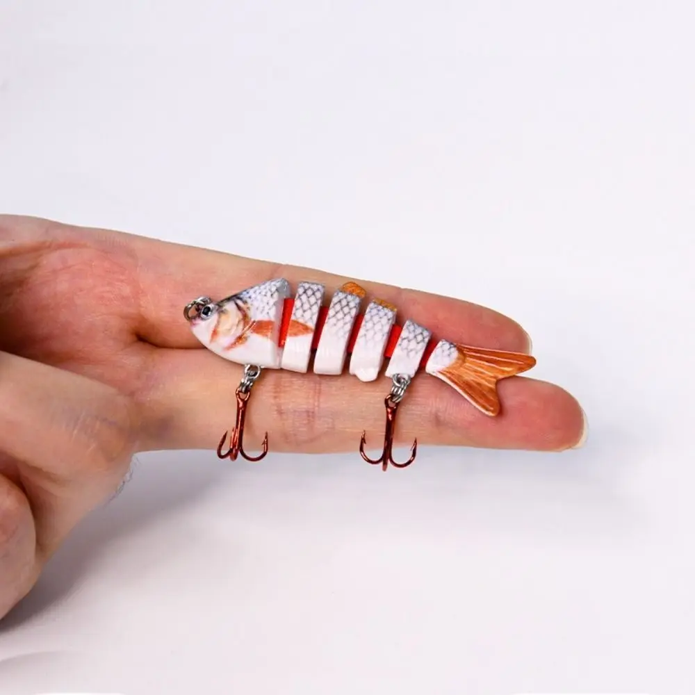 Mini Deep Diving 6 Segment Fishing Lures 6cm 4.5g Lifelike Eyes Bionic Bait 3d Eyes Bass Crankbaits Plastic Hard Crank